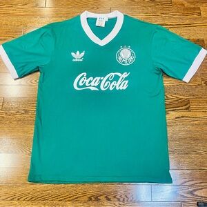 🔥 Grail Vintage Adidas Palmeiras Coca-Cola Shirt — Trefoil Era — Made in Brazil